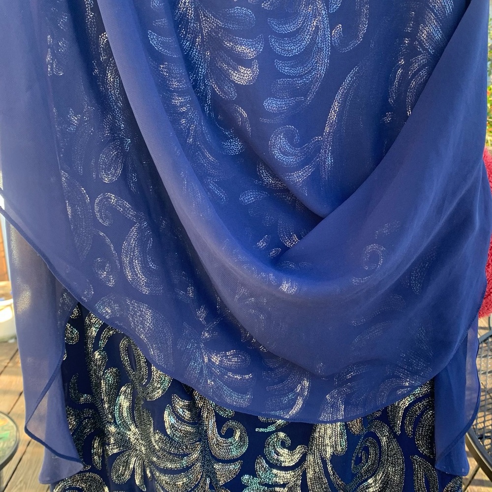 NEW Laundry By Shelli Segal Navy & Silver Dress - Picture 2 of 12